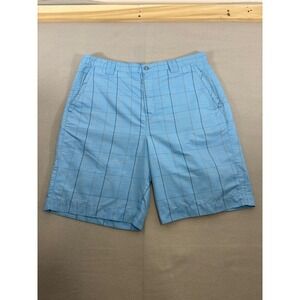 Callaway Golf X Series Mens Blue Windowpane Plaid Shorts Size 38 Performance